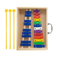 Metalófono Cromático 22 Tonos Color Caja Madera All22Sc