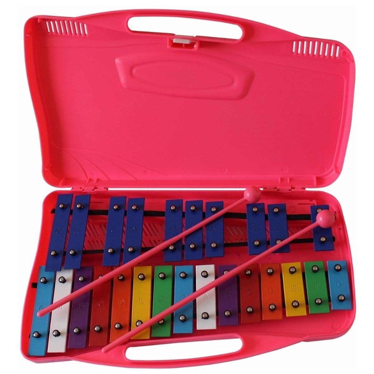 ALLEGRO - Metalófono 25 Tonos Aluminio Rosado All25P+Baqueta Adicional
