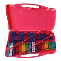 Metalófono 25 Tonos Aluminio Rosado All25P+Baqueta Adicional