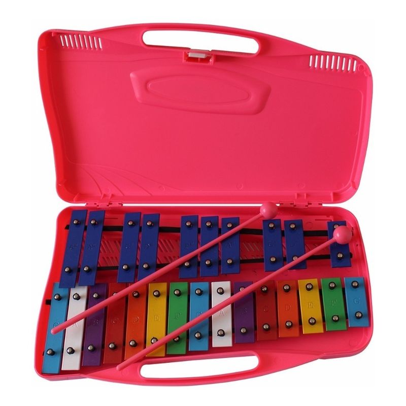 ALLEGRO - Metalófono 25 Tonos Aluminio Rosado All25P +  Baqueta Adicional