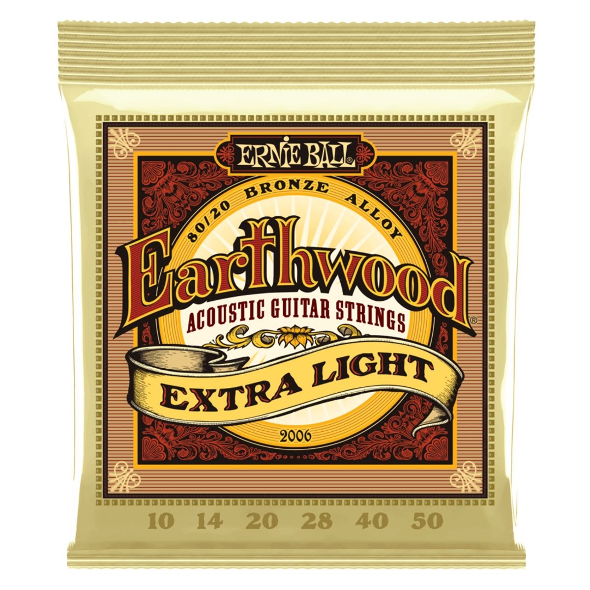 ERNIE BALL - Set Ernie Ball para Guitarra Acústica Earthwood Bronce 10–50