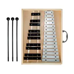ALLEGRO - Metalófono Cromático de 25 Aluminio Caja madera All25Ag