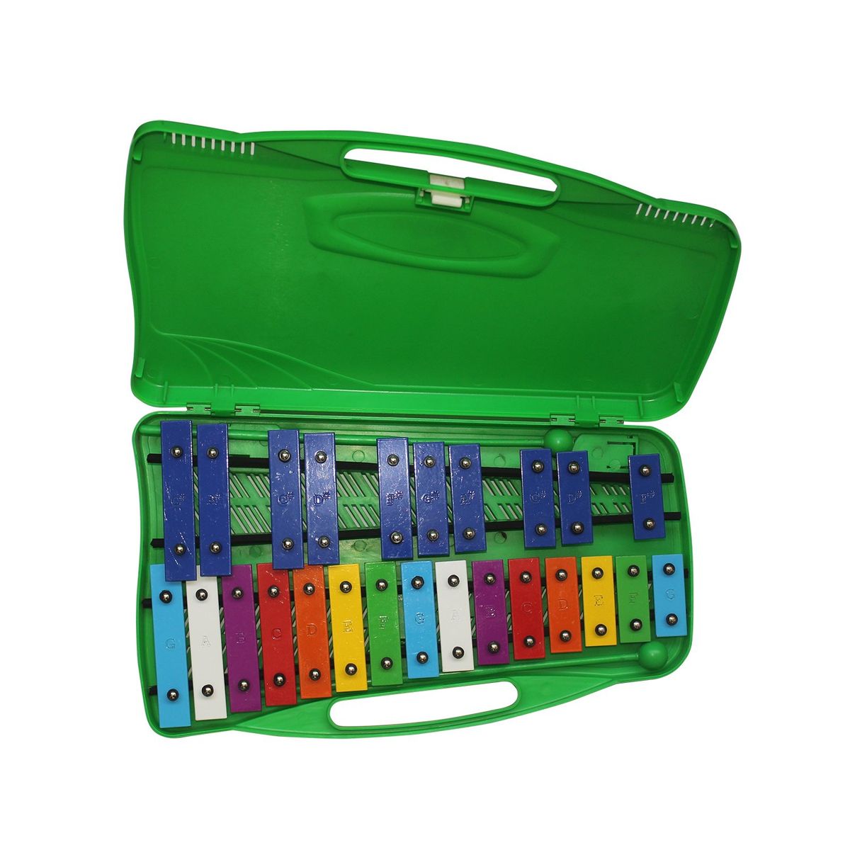 ALLEGRO - Metalófono Cromático De 25 Tonos Verde All25G + Baqueta Adicional