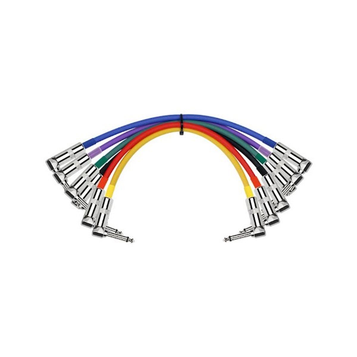 KIRLIN - Pack 6 Cables Plug-Plug Angulo Colores 0.3 Mts Ipv6-243