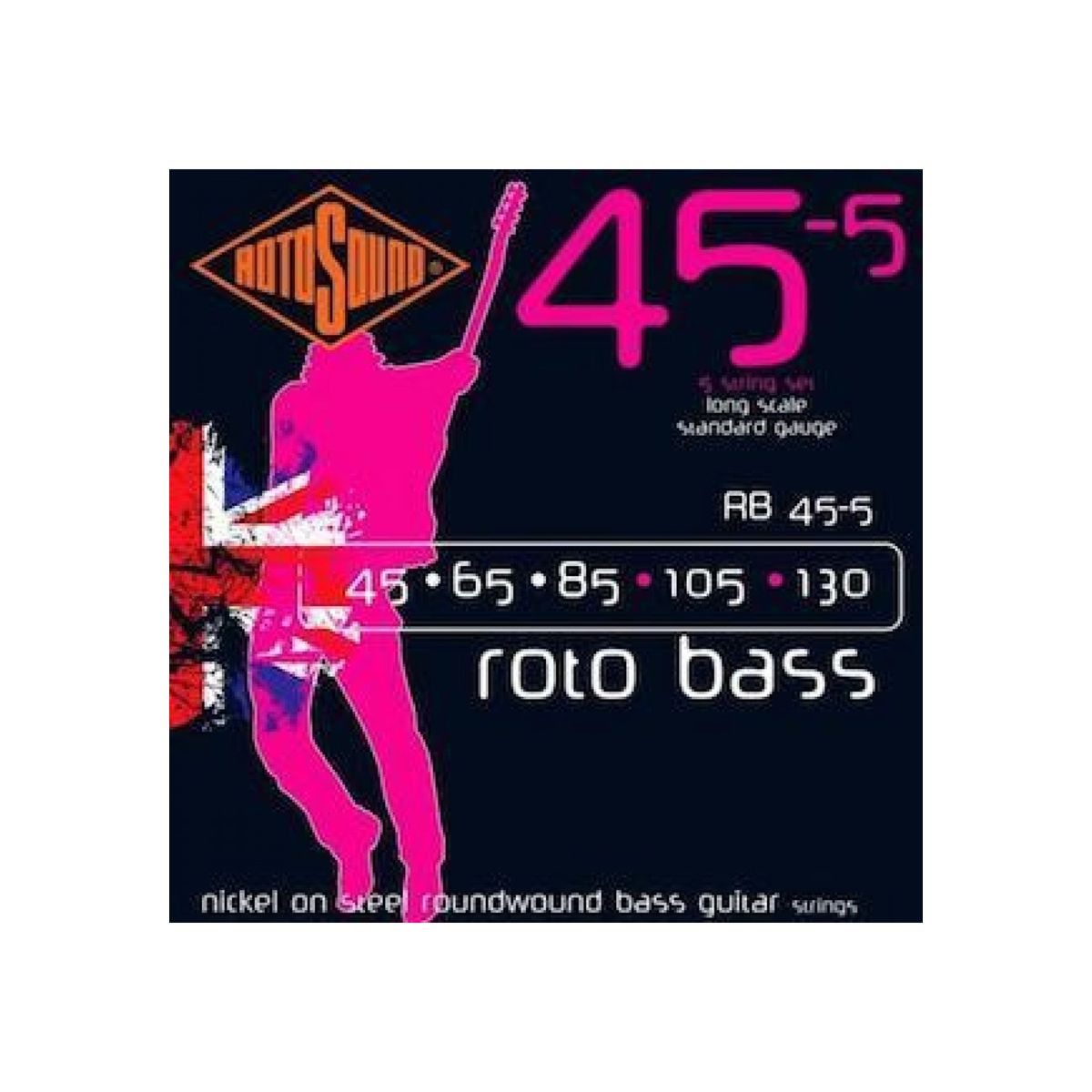 ROTOSOUND - Set Bajo Eléctrico Roto Bass 5 45-130 Rb45-5