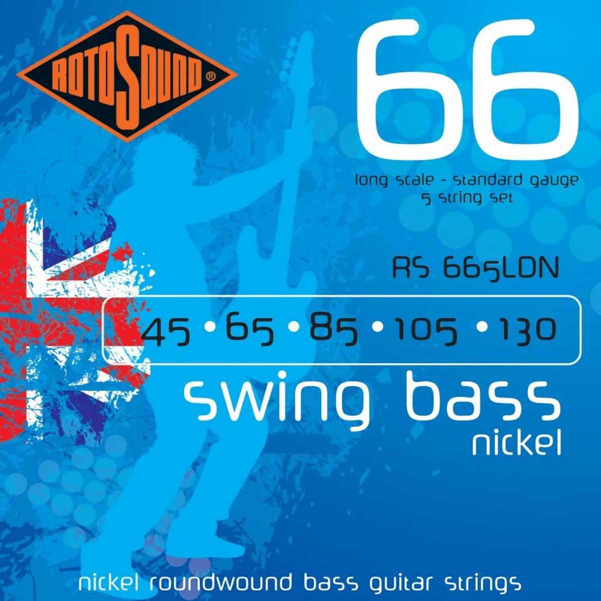 ROTOSOUND - Set Bajo Eléctrico Nickel Swing 5 Set 45-130 Rs665Ldn