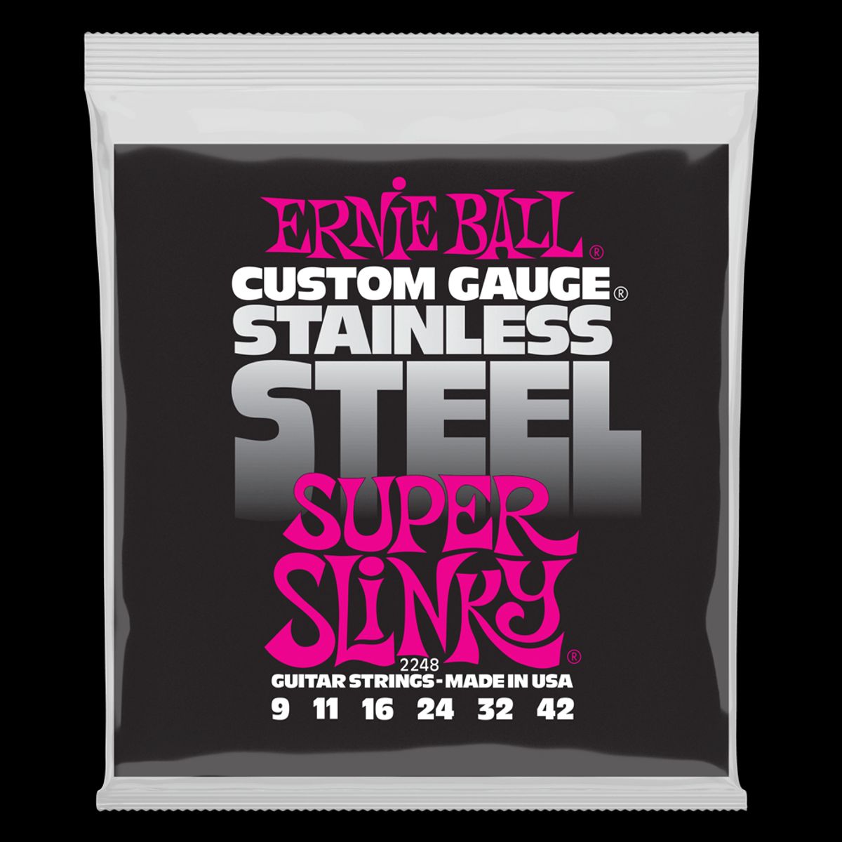 ERNIE BALL - Set de cuerdas Ernie  Ball Super Slinky Inoxidable 9 – 42