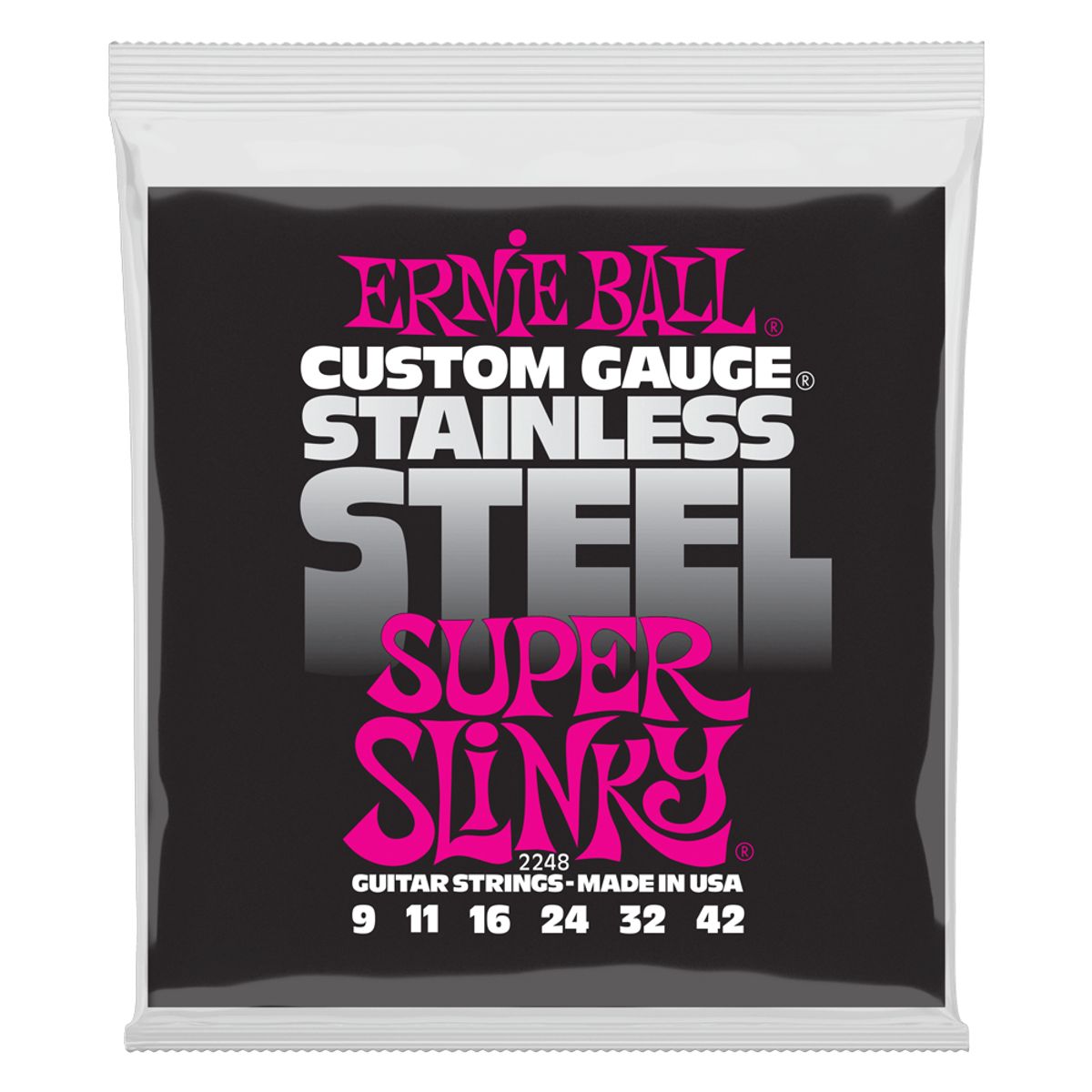 ERNIE BALL - Set de cuerdas Ernie  Ball Super Slinky Inoxidable 9 – 42