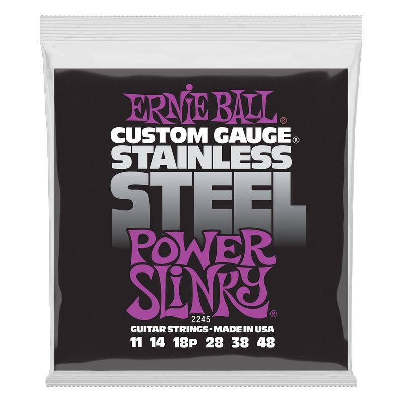 ERNIE BALL - SET DE CUERDAS ERNIE BALL POWER SLINKY INOXIDABLE 11 – 48 ERNIE BALL