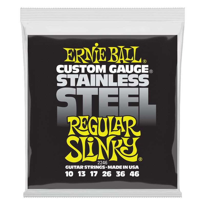 ERNIE BALL - SET DE CUERDAS ERNIE BALL REGULAR SLINKY INOXIDABLE 10 – 46 ERNIE BALL