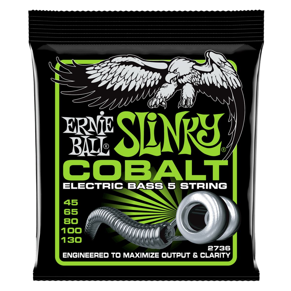 ERNIE BALL - SET DE 5 CUERDAS PARA BAJO ERNIE  BALL SLINKY COBALT 45 - 130