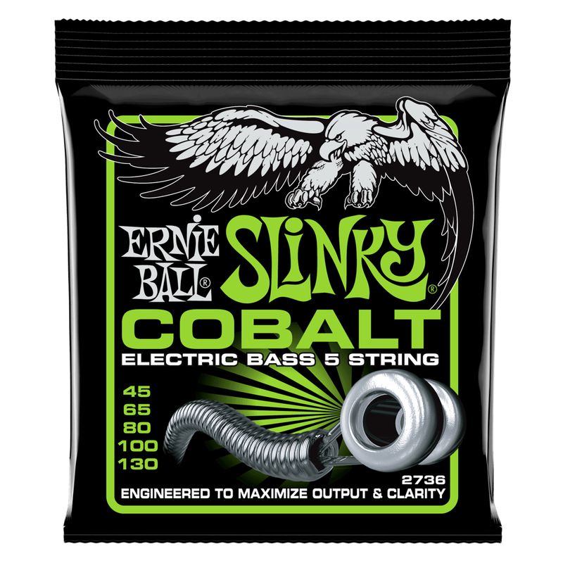 ERNIE BALL - SET DE 5 CUERDAS PARA BAJO ERNIE  BALL SLINKY COBALT 45 - 130