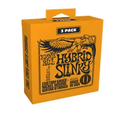 ERNIE BALL - Pack de 3 set de cuerdas Hybrid Slinky Nickel 9 - 46