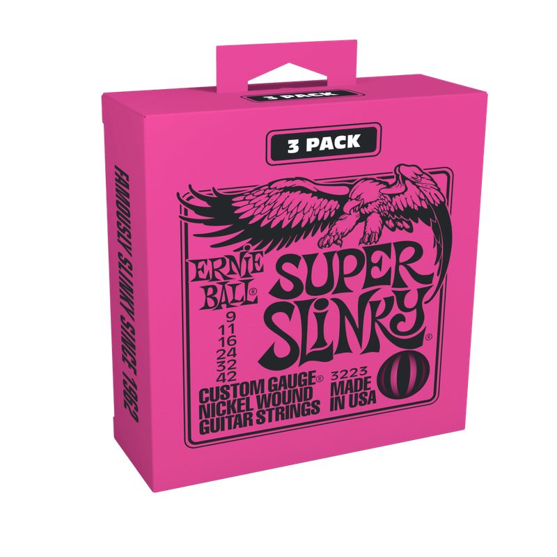 ERNIE BALL - PACK DE 3 SET DE CUERDAS ERNIE BALL SUPER SLINKY NICKEL 9 - 42 ERNIE BALL