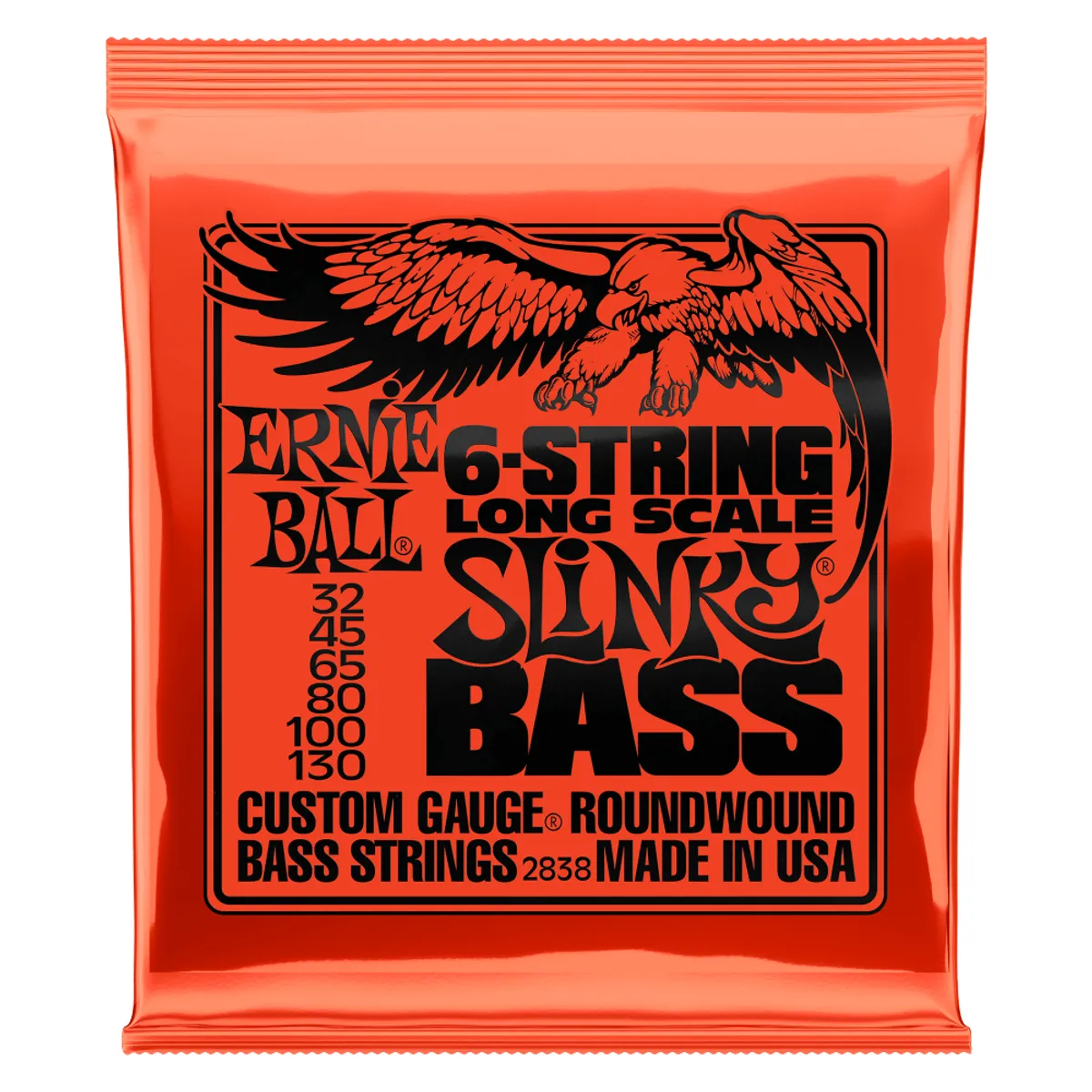 ERNIE BALL - SET DE 6 CUERDAS PARA BAJO ESCALA LARGA ERNIE  BALL SLINKY NICKEL 32 - 130