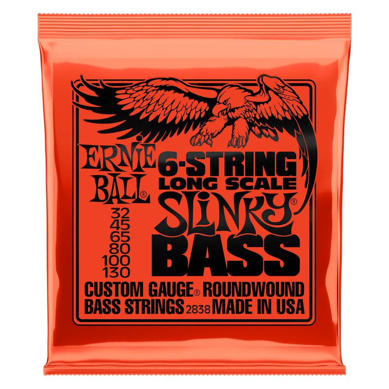 ERNIE BALL - SET DE 6 CUERDAS PARA BAJO ESCALA LARGA ERNIE  BALL SLINKY NICKEL 32 - 130