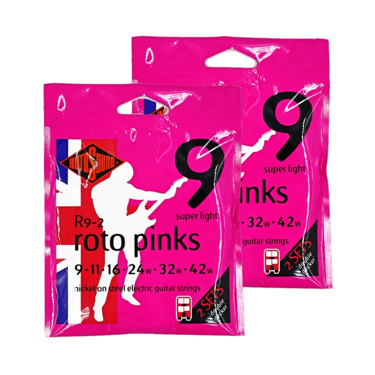 ROTOSOUND - Pack Cuerda Guitarra Eléctrica Rotosound R9-2 (2 Set)