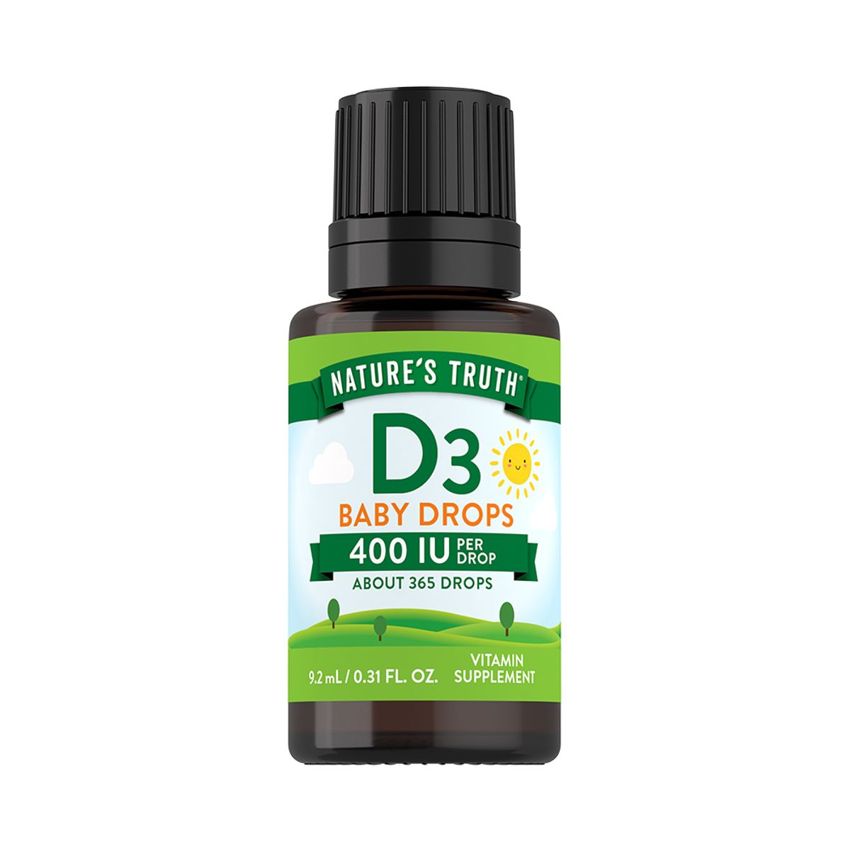 NATURE'S TRUTH - Vitamina D3 para Bebe 10mcg 400 UI Gotas 9,2ml NATURE'S TRUTH