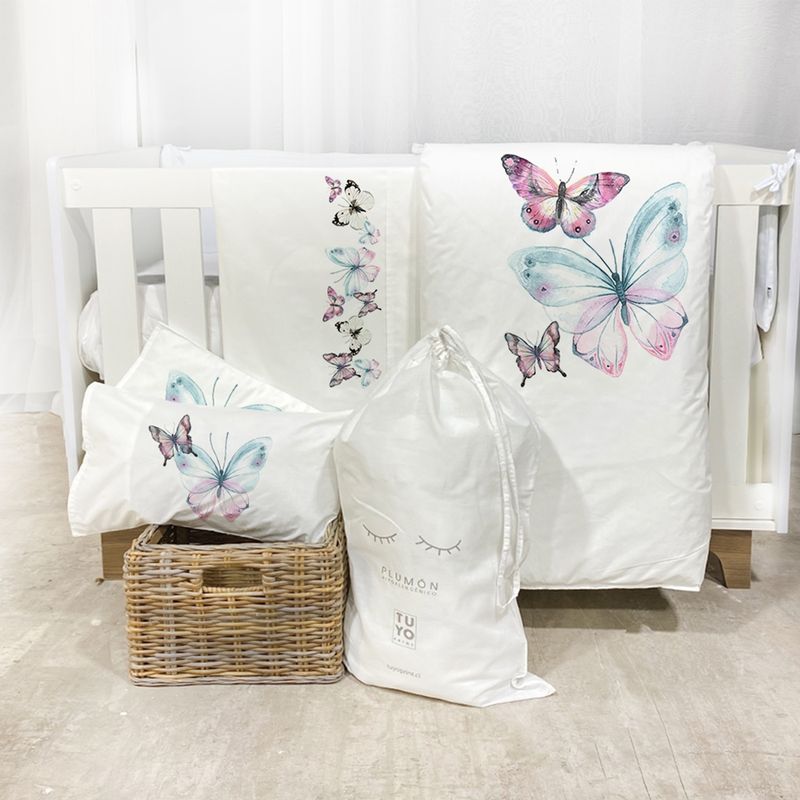 TUYO PRINT - Set Cama Transición Mariposas Rosadas - Tuyo Print