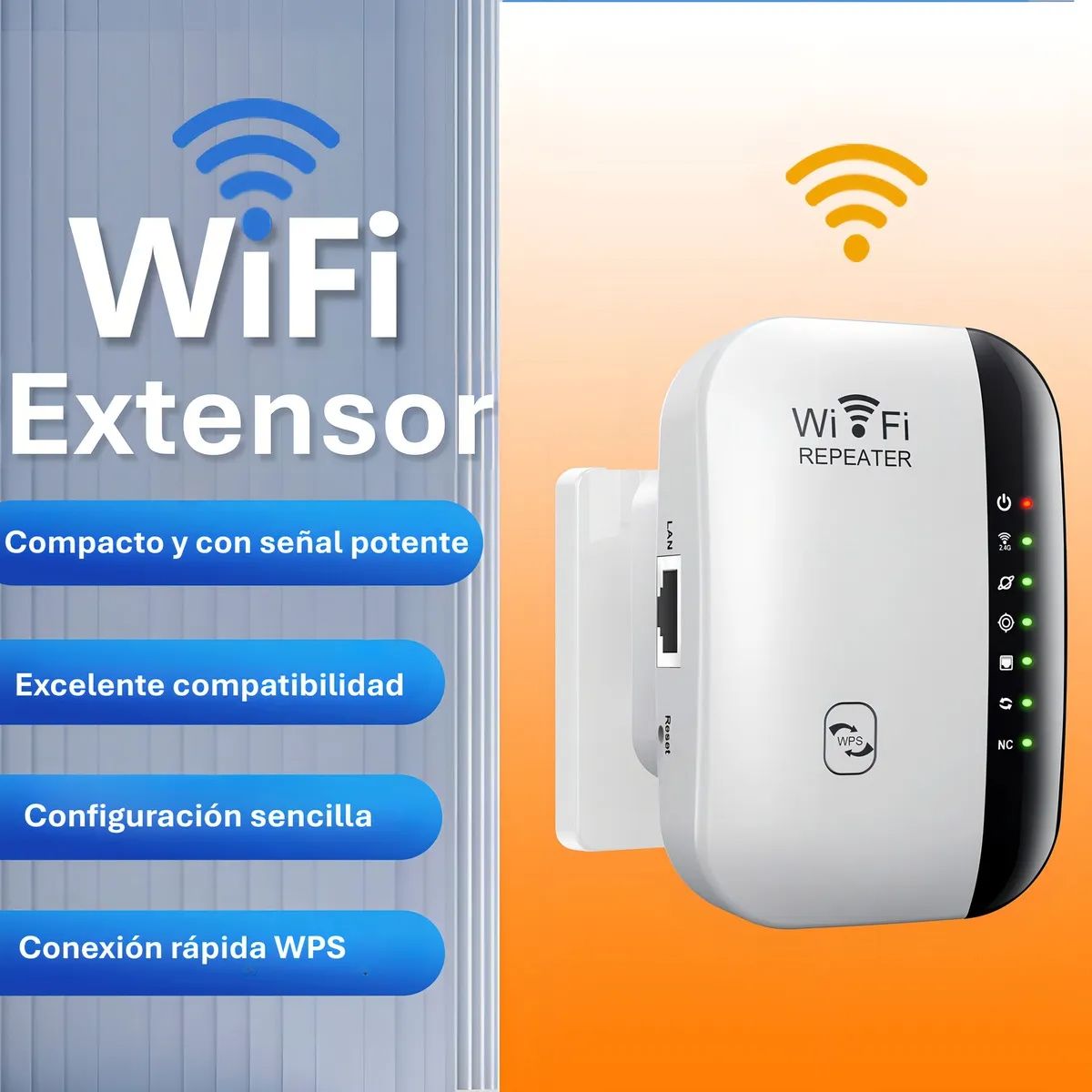 GENERICO - Extensor Wifi Repetidor 300mbps Amplificador De Internet Largo Alcance FIGOIMPORT