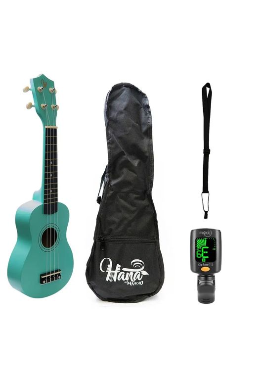 Pack Ukelele Soprano verde+Funda+Afinador+Strap Allegro