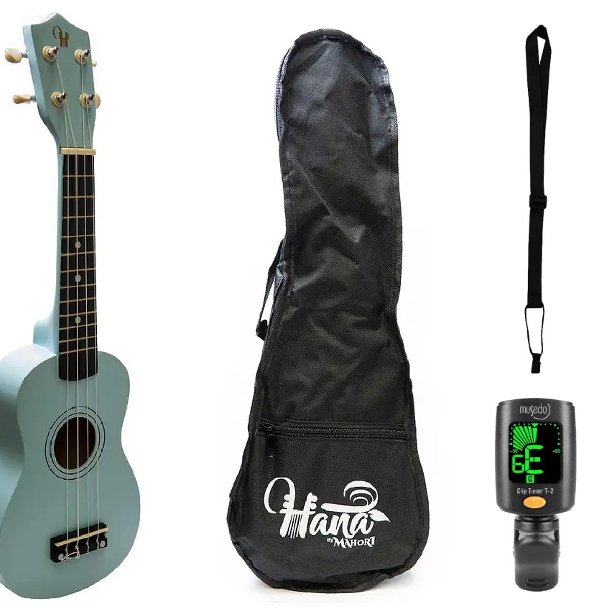 HANA - Full Pack Ukelele Sopr.Hana Azul+Afinador Clip+Strap Allegro