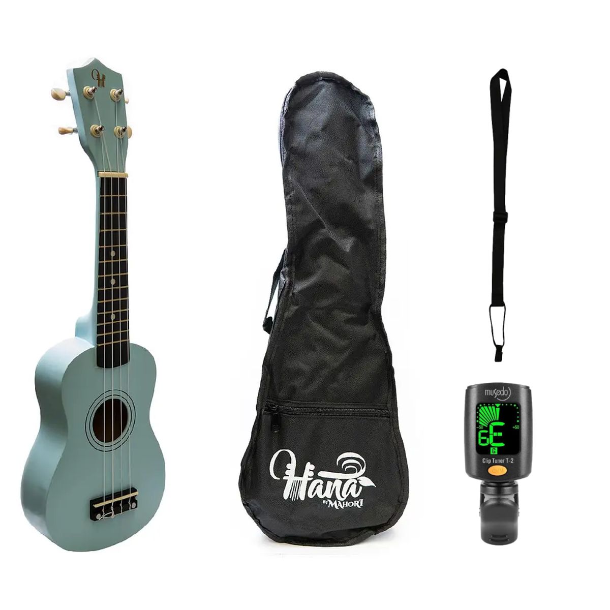 HANA - Full Pack Ukelele Sopr.Hana Azul+Afinador Clip+Strap Allegro