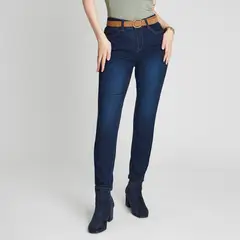 CURVI - Jeans Pitillo Con Cinturon