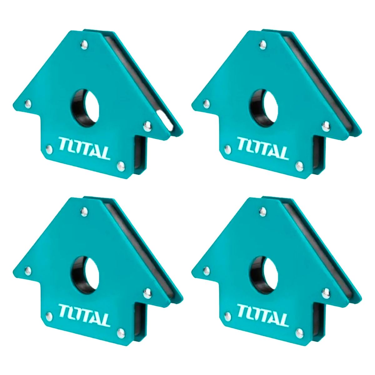 TOTAL TOOLS - Pack 4 Escuadra Magnetica 50 Lbs 4 Pulgada Para Soldar