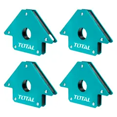 TOTAL TOOLS - Pack 4 Escuadra Magnetica 50 Lbs 4 Pulgada Para Soldar
