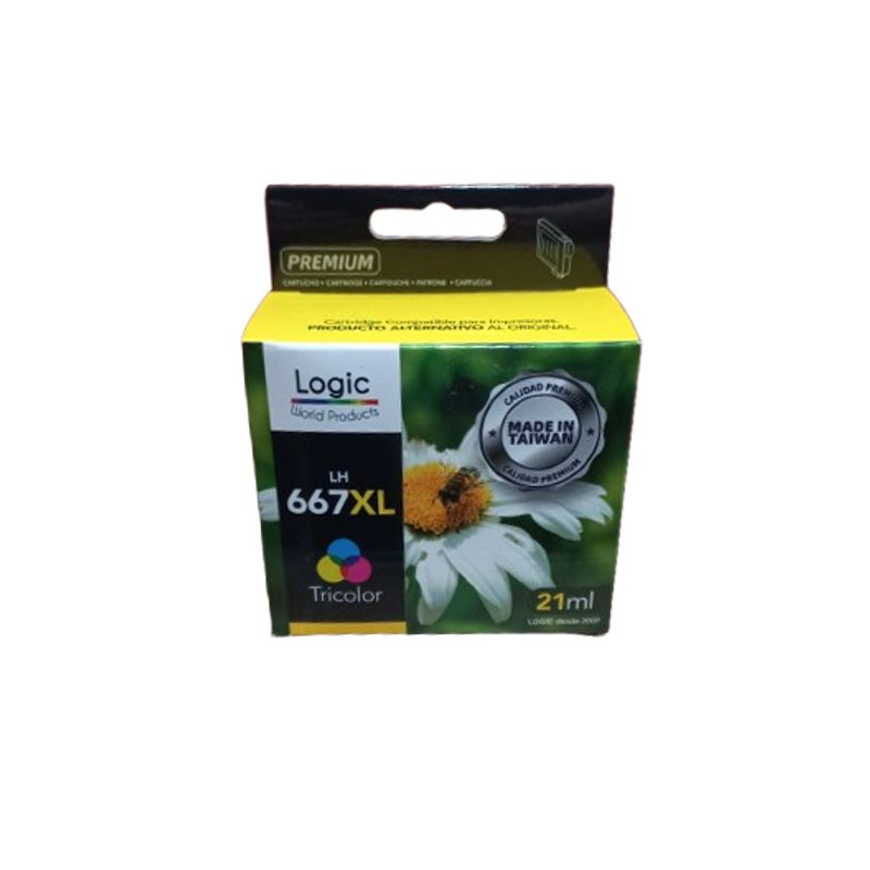 GENERICO - Tinta compatible con HP 667 XL Tricolor 21ml (700 Copias) HP667
