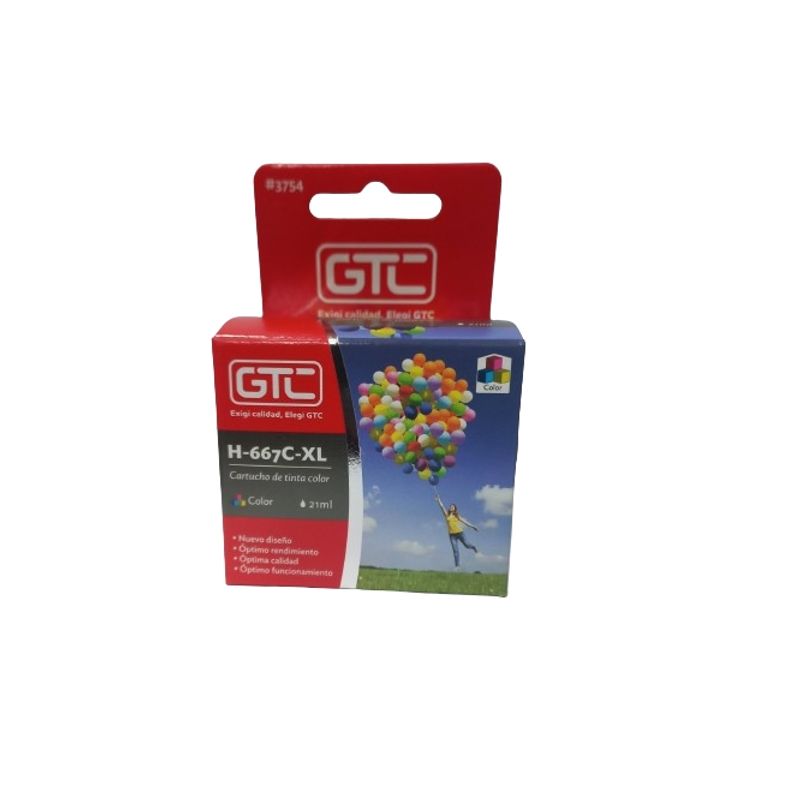 GENERICO - Tinta compatible con HP 667 XL Tricolor 21ml (700 Copias) HP667