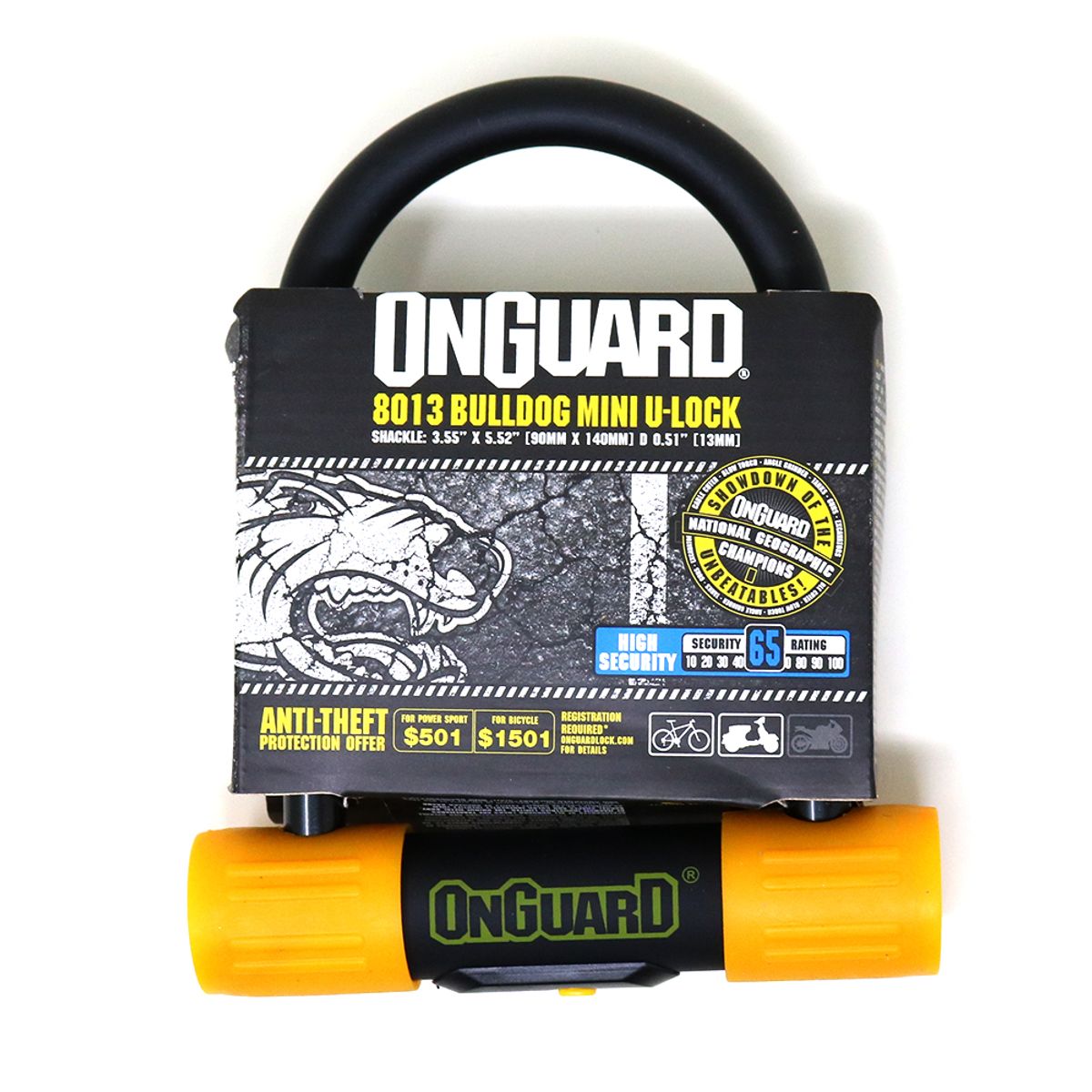 ONGUARD - Candado OnGuard Llave U-Lock Bulldog Mini 90X140mm