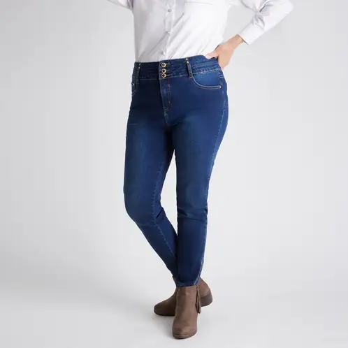 LORENZO DI PONTTI - Jeans Pitillo Con Pretina Ancha y Cierre En Bota