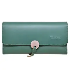 RIVIERA - Billetera de mujer Cuero Genuino Turquesa
