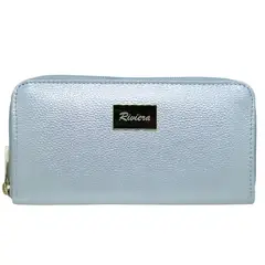 RIVIERA - Billetera de mujer Cuero Natural Genuino Plata