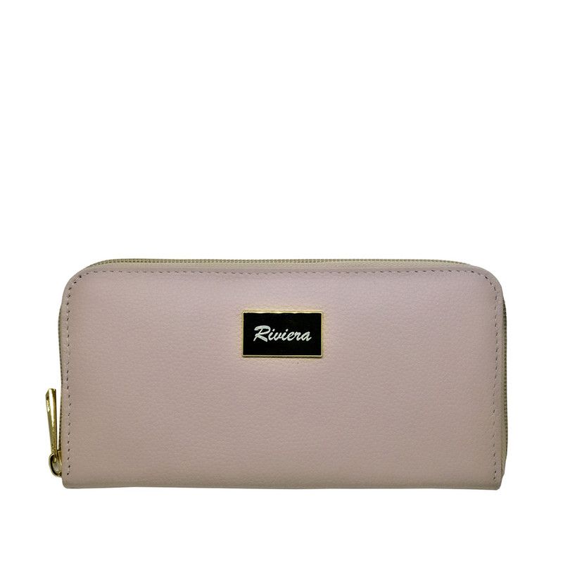RIVIERA - Billetera de mujer Cuero Natural Genuino Nude