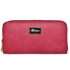 RIVIERA - Billetera de mujer Cuero Natural Genuino Rojo