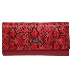 RIVIERA - Billetera de mujer Cuero Natural Genuino Rojo
