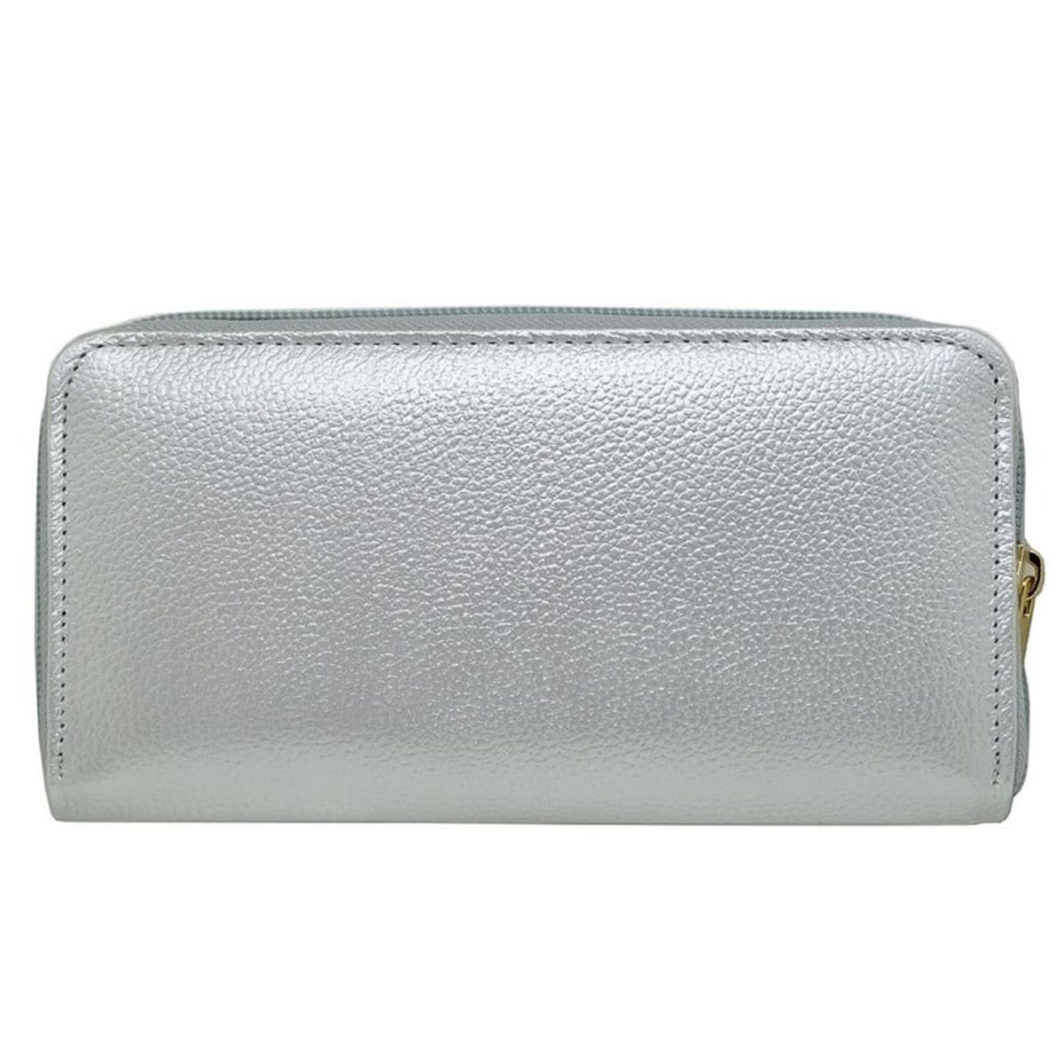 RIVIERA - Billetera de muejr Cuero Natural Genuino Plata