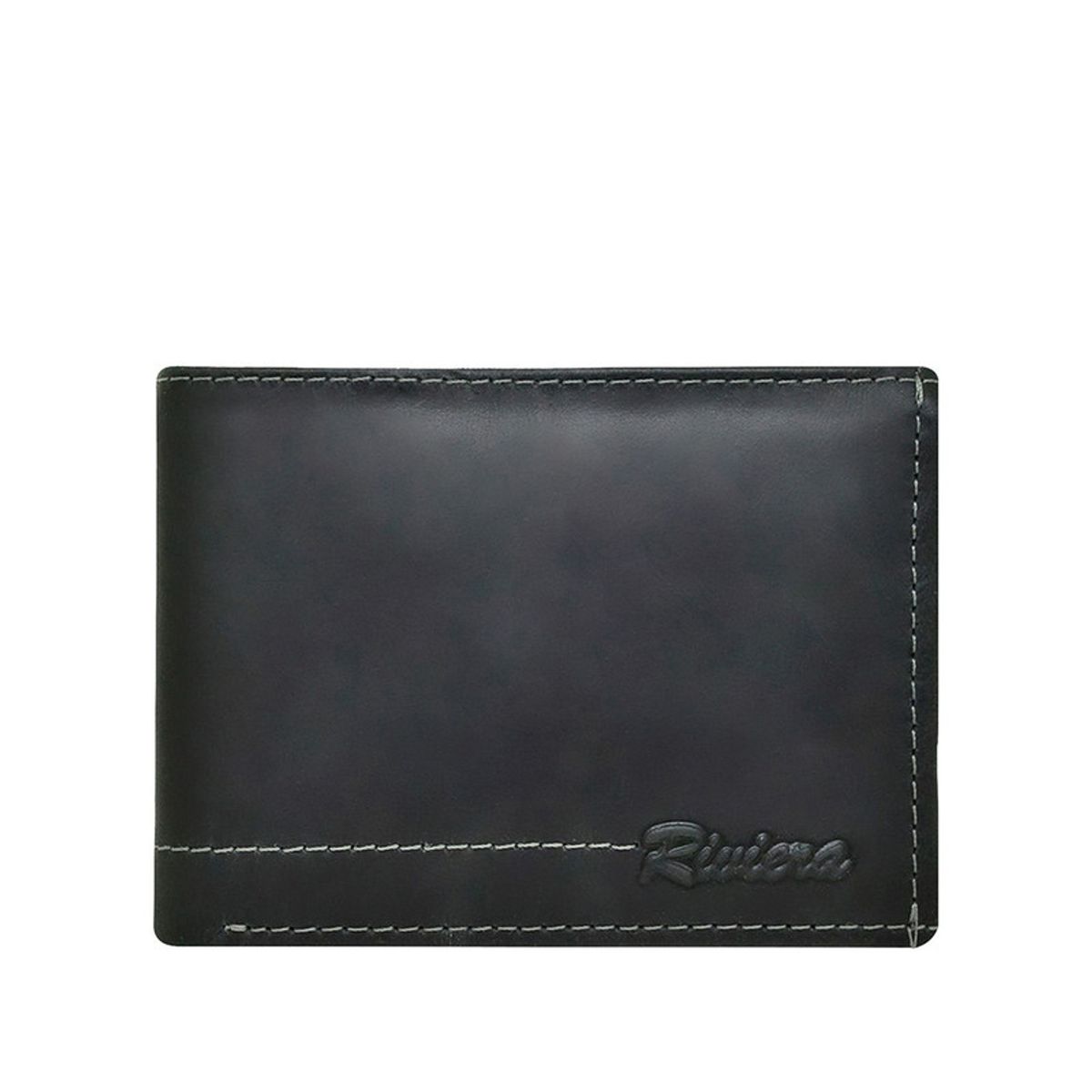 RIVIERA - Pack de hombre Billetera-Cortapluma  Cuero Genuino  Negro  Riviera