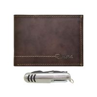 Pack de hombre Billetera-Cortapluma Cuero Genuino Café