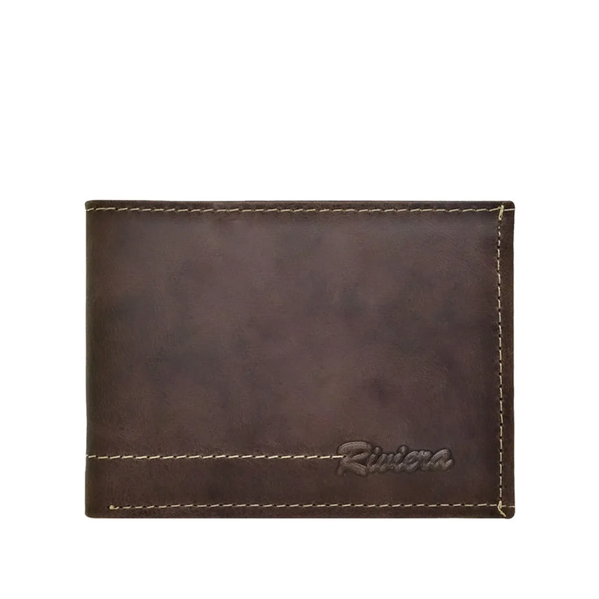 RIVIERA - Pack de hombre Billetera-Cortapluma  Cuero Genuino  Café Riviera