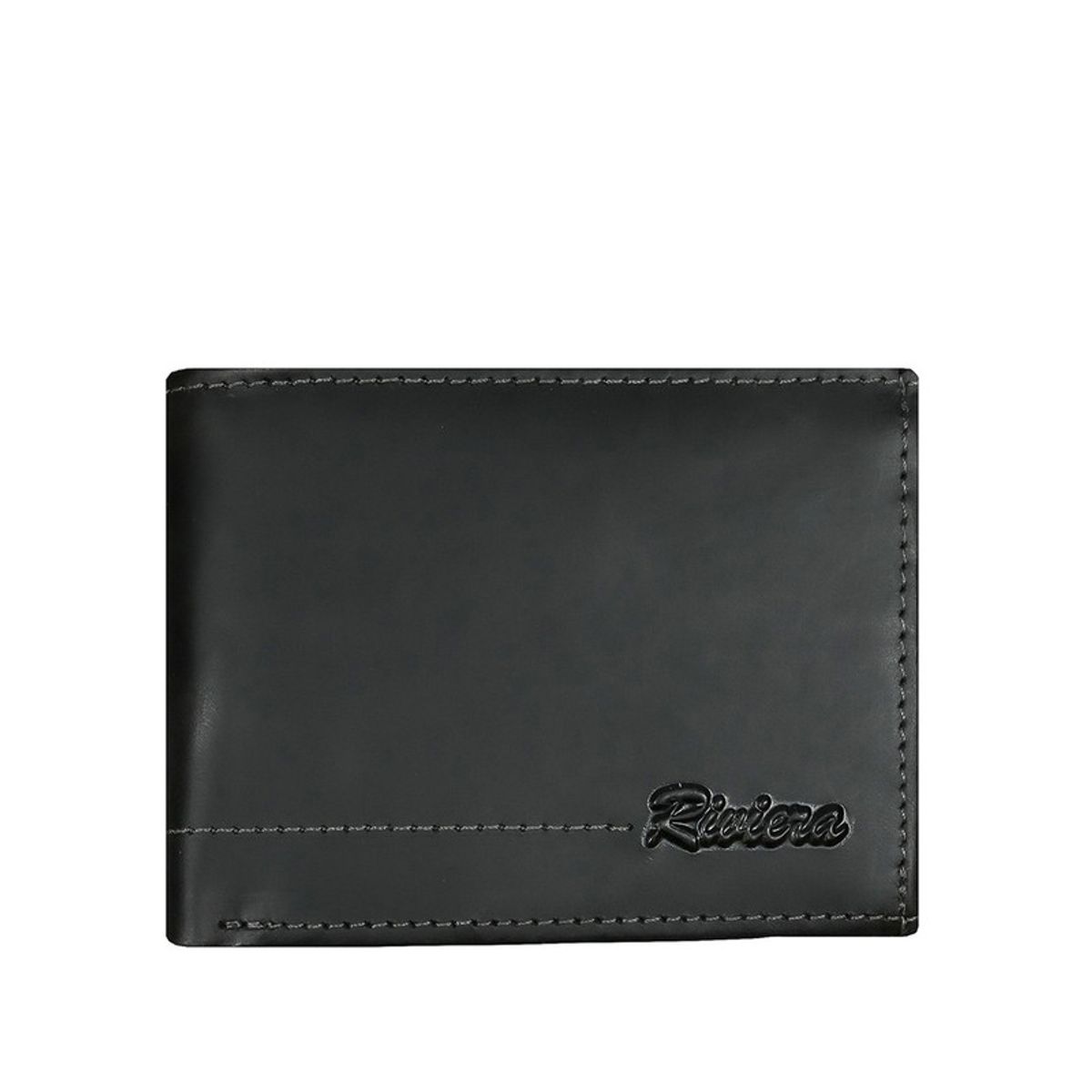RIVIERA - Pack Billetera-Llavero de hombre  Cuero natural negro  Riviera