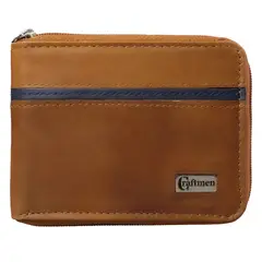 CRAFTMEN - Billetera de hombre con cierre 100% cuero