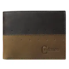 CRAFTMEN - Billetera hombre cuero natural genuino café