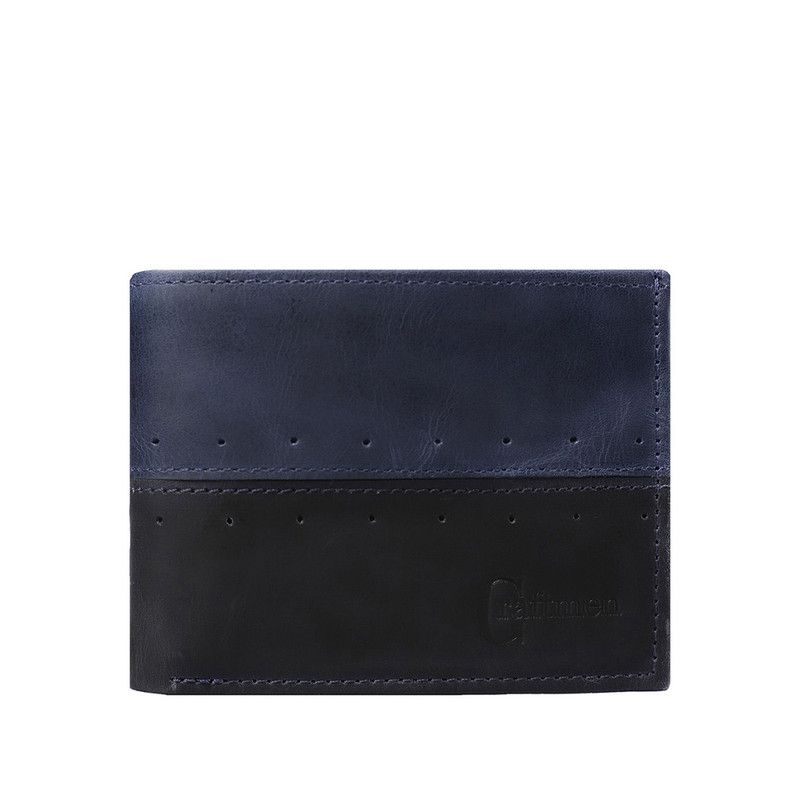 CRAFTMEN - Billetera de hombre cuero natural azul negro Craftmen