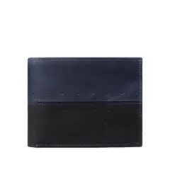 CRAFTMEN - Billetera de hombre cuero natural azul negro