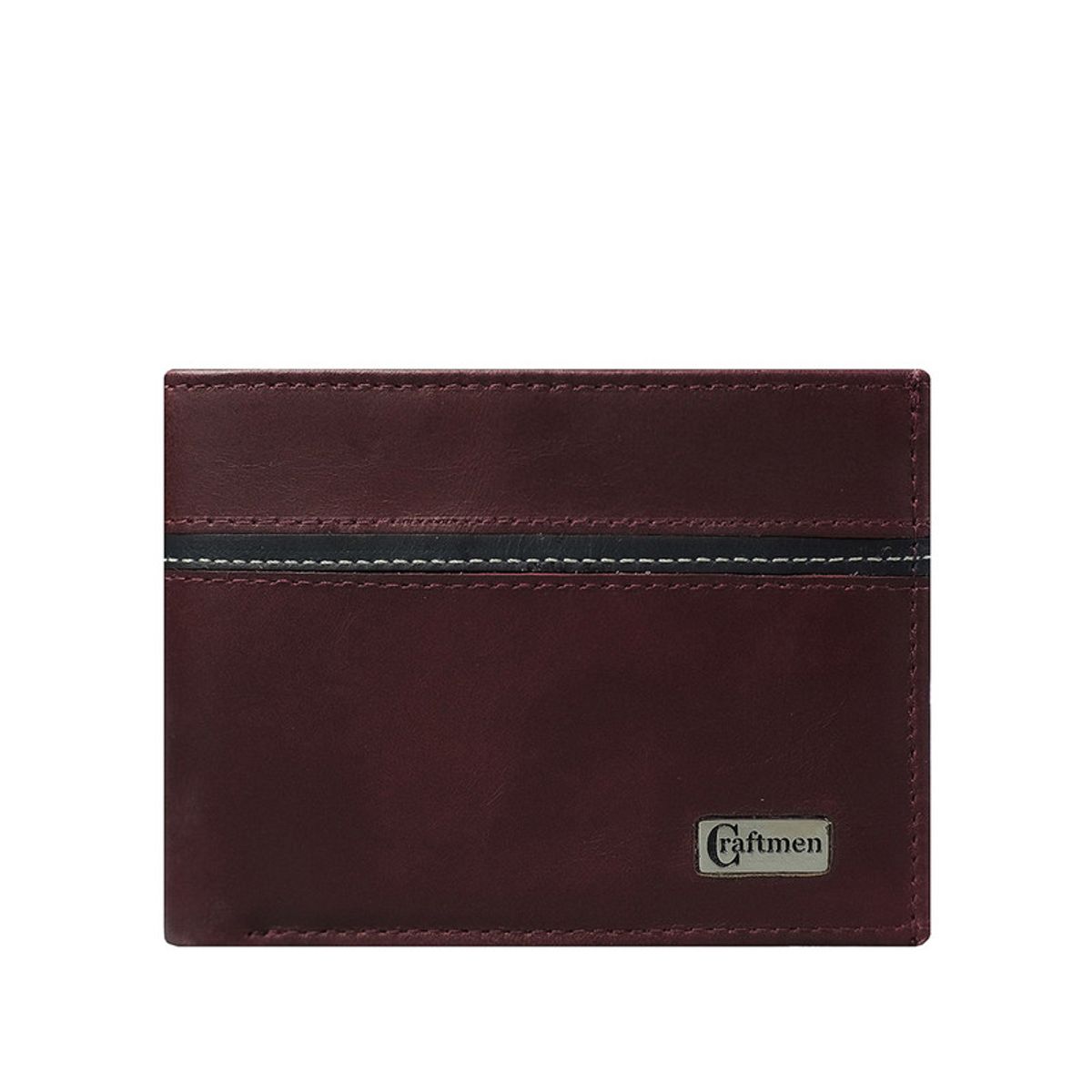 CRAFTMEN - Billetera hombre 100% cuero natural vinotinto Craftmen