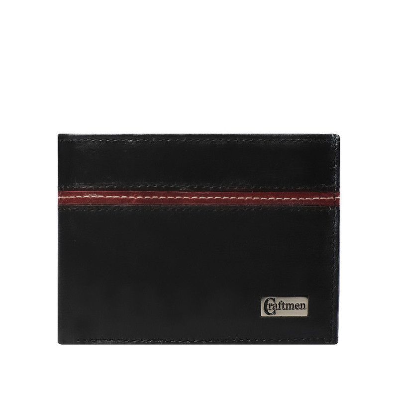 CRAFTMEN - Billetera hombre 100% cuero natural negro Craftmen